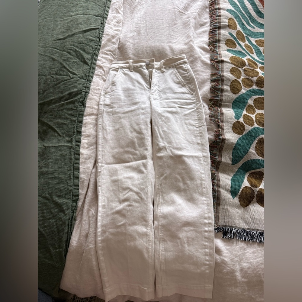 Everlane Full Length White Pants
